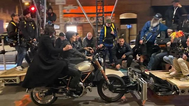 Keanu Reeves rides a Ducati Scrambler in Matrix 4. Leaked photos show 1